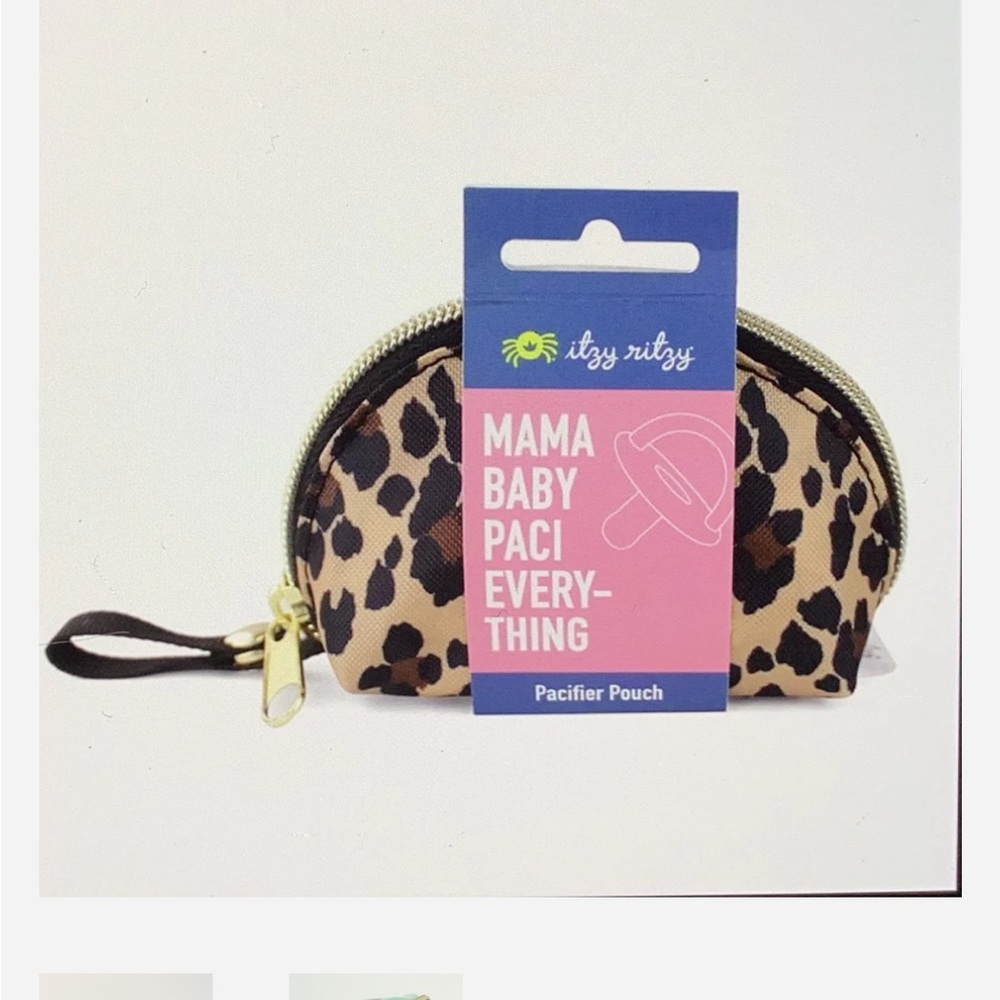 Itsy ritzy leopard print pacifier pouch